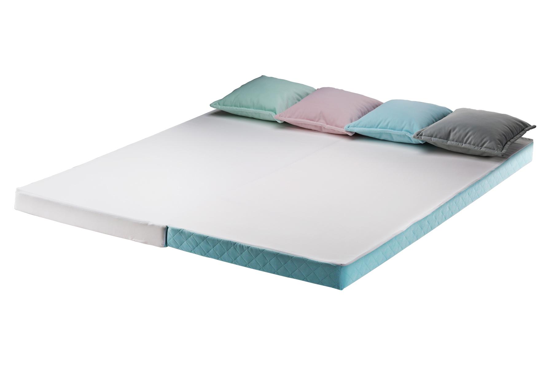 Faltmatratze Beauty H1 ca. 90-180x200cm - Hellblau, Textil (90/200cm) - Nadana