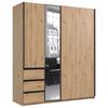 Schwebetürenschrank Adria Graphitfarben/Eiche Artisan - Schwarz/Graphitfarben, KONVENTIONELL, Glas/Holzwerkstoff (168/198/63cm) - Mömax