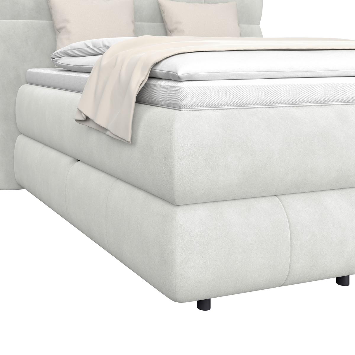 Boxspring Krevet Carmelo - crna/krem, Trend, tekstil/plastika (140/200cm) - Premium Living