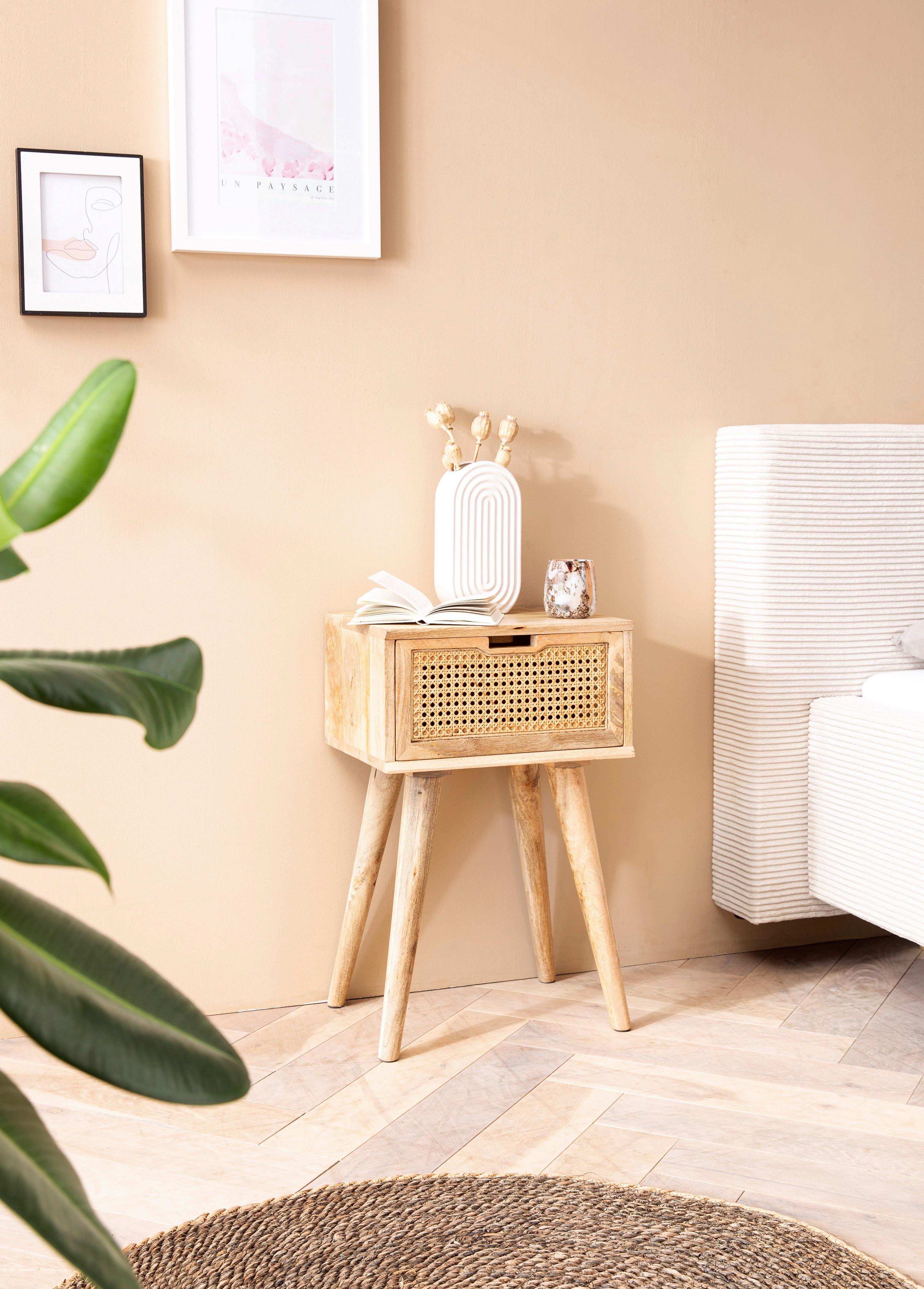 Nachttisch WL6.807 ca.40x60x30cm Mangoholz massiv - Braun/Naturfarben, LIFESTYLE, Holz (40/60/30cm) - MID.YOU