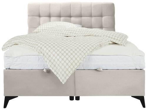 Boxbett in Beige ca. 140x200cm - Beige/Schwarz, KONVENTIONELL, Holzwerkstoff/Kunststoff (140/200cm) - Mömax
