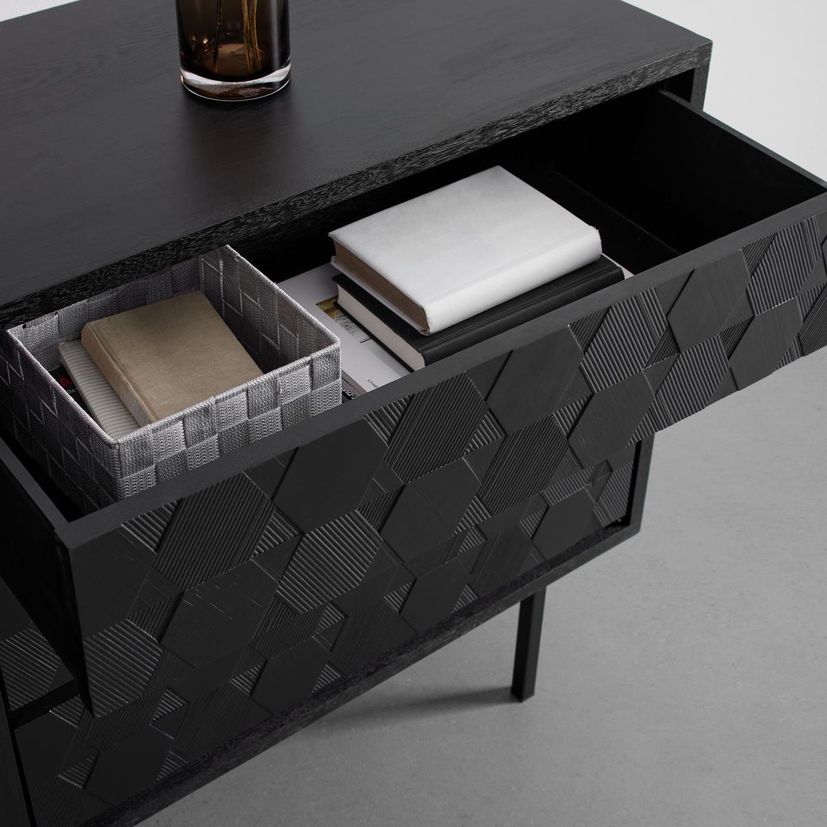Sideboard "Roma" schwarz - Schwarz, Modern, Holz/Metall (131,5/77/42cm) - Bessagi Home