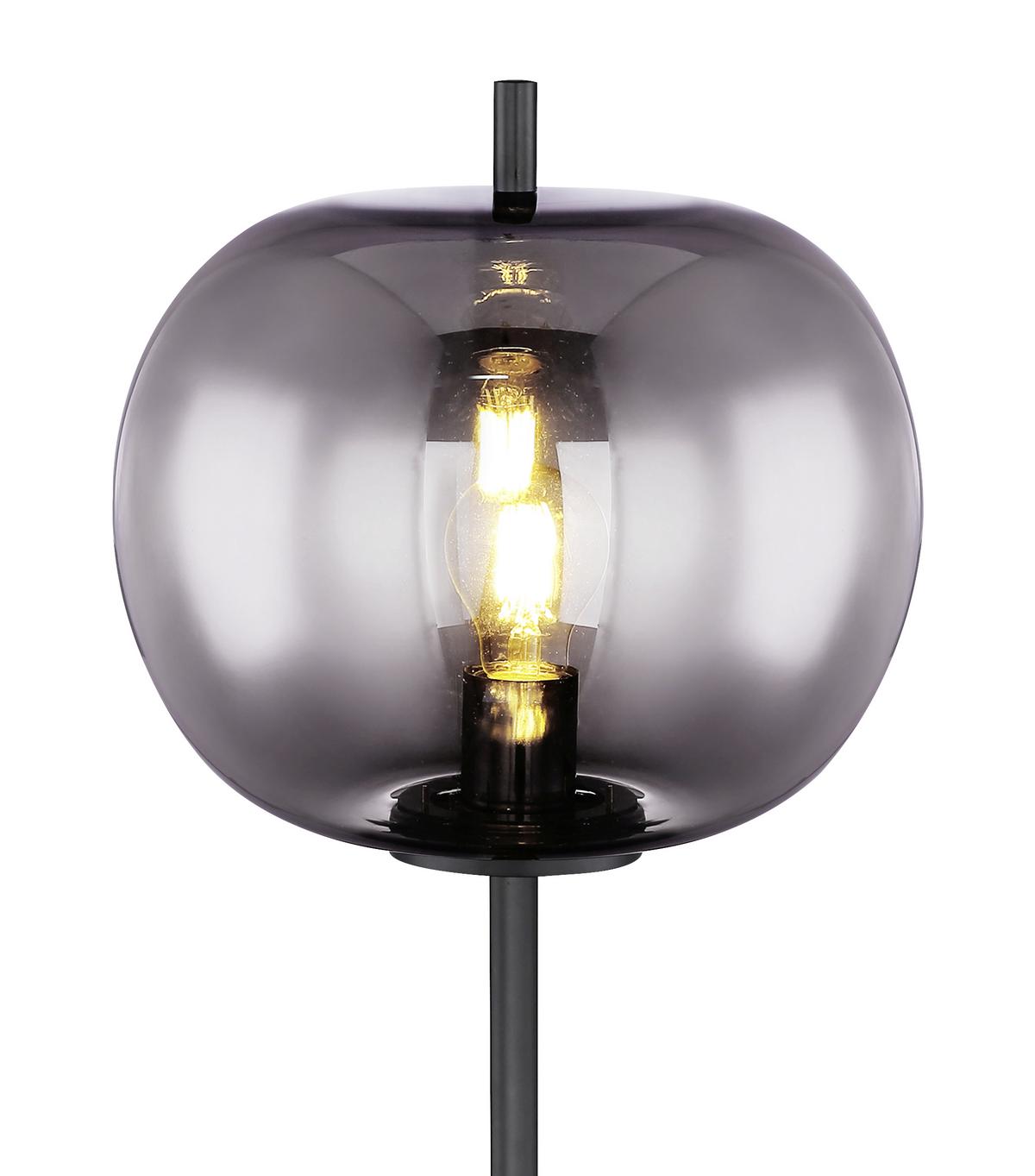 STEHLEUCHTE 15345S - Schwarz/Grau, Design, Glas/Metall (30/160cm) - Globo