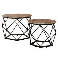 BEISTELLTISCH HELARO M - Eichefarben/Schwarz, Design, Holzwerkstoff/Metall (50/40/50cm) - MID.YOU