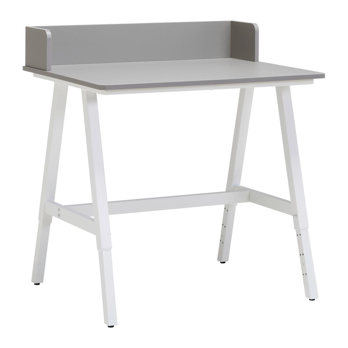 Schreibtisch Emmelie Grau/Weiss - Weiss/Grau, Modern, Holzwerkstoff/Metall (80/54-85/60cm) - Mömax