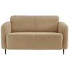 2-Sitzer-Sofa Marone Creme Teddystoff - Creme/Schwarz, MODERN, Metall (140/76/90cm) - Livetastic