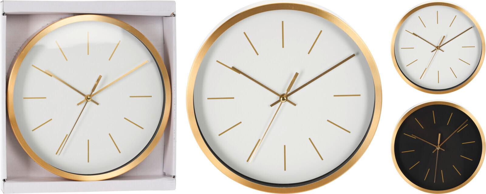 Falióra Clock - fekete/arany, fém (25/4cm)