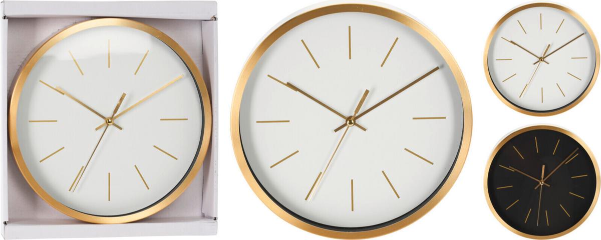 Falióra Clock - fekete/arany, fém (25/4cm)