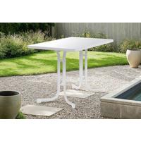 Gartentisch Weiß ca. 115x70x72cm - Weiß, MODERN, Holzwerkstoff/Metall (115/70/72cm) - Sieger