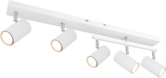 Spotlámpa Witmo 5 Égős - krómszínű/fehér, Modern, fém (70/35/17cm) - Mömax