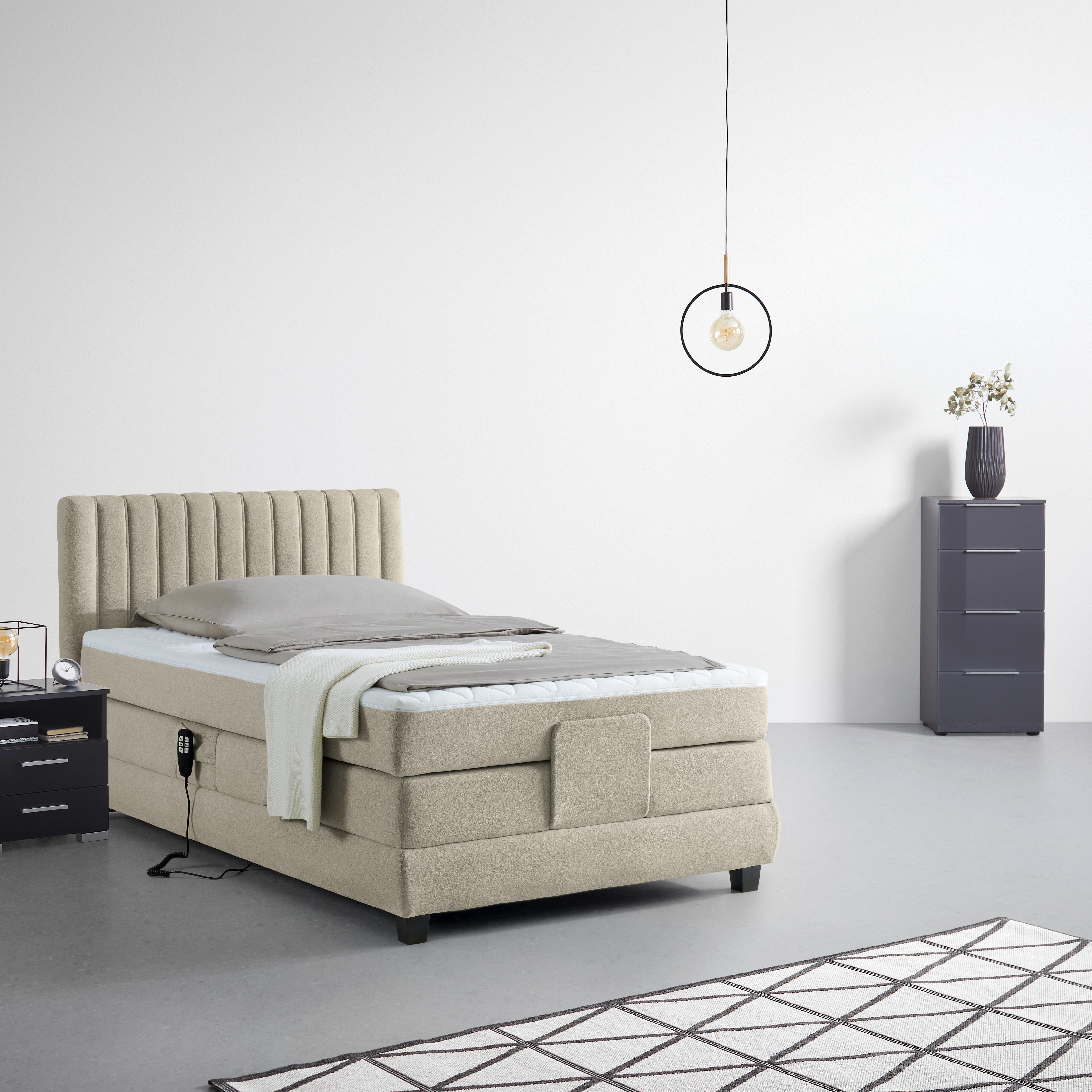 Boxspringbett Dixon Cappuccino ca. 100x200cm - Schwarz/Cappuccino, Konventionell, Holz/Holzwerkstoff (100/200cm) - Premium Living