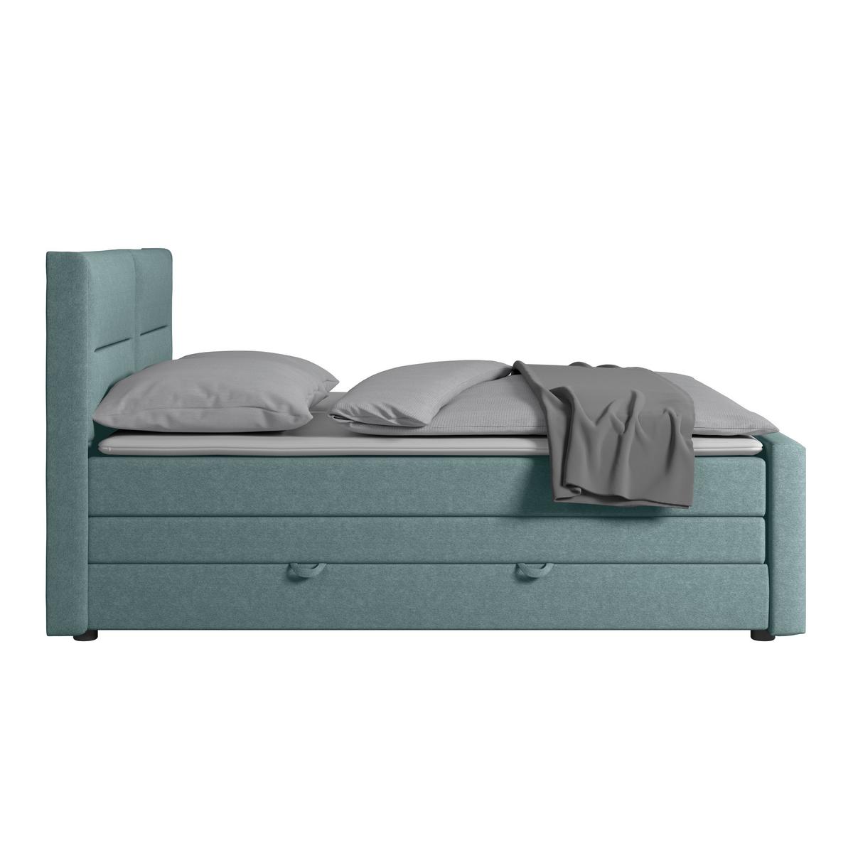 Boxspringbett Kyoto ca. 180x200 cm Blau - Blau, MODERN, Holz/Kunststoff (180/200cm) - MID.YOU