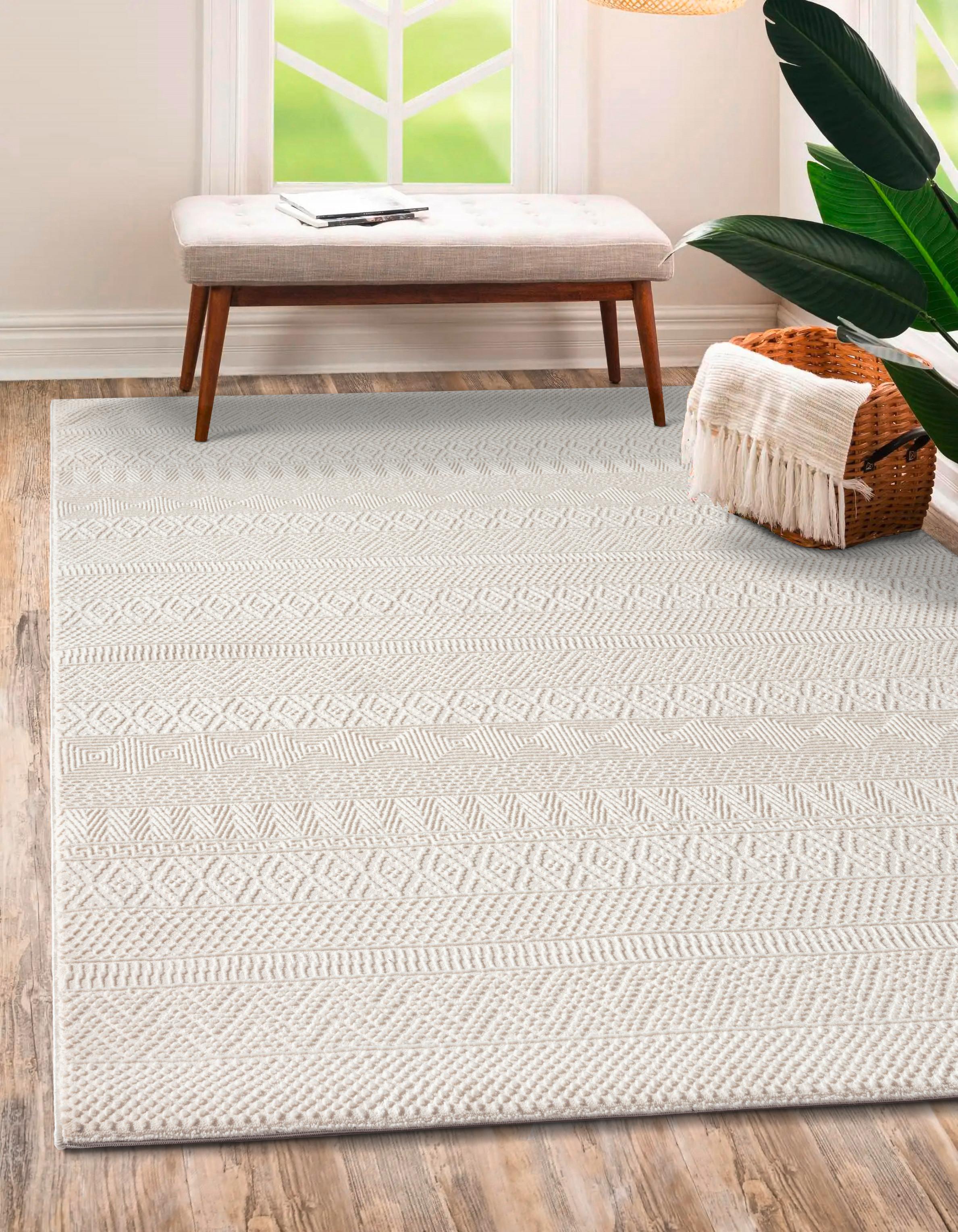 Webteppich Sign Creme ca. 80x150cm - Creme, KONVENTIONELL, Textil (80/150cm)