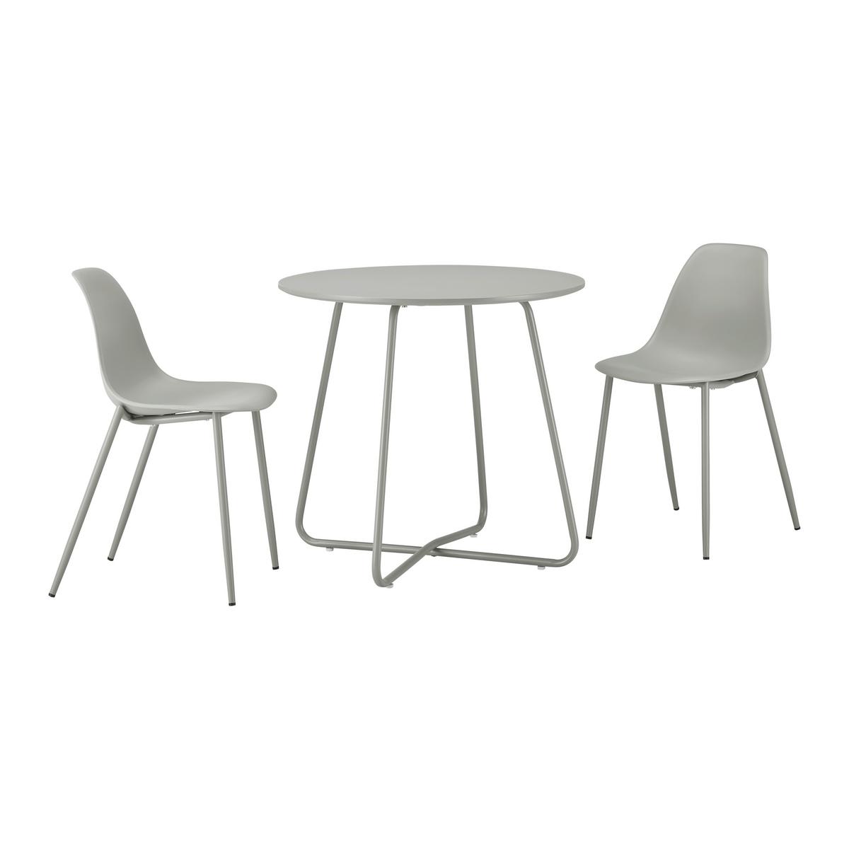 ZESTAW DO SIEDZENIA DLA DZIECI CASEY - jasnoszary, Modern, tworzywo sztuczne/metal (60/56/60cm) - Bessagi Kids