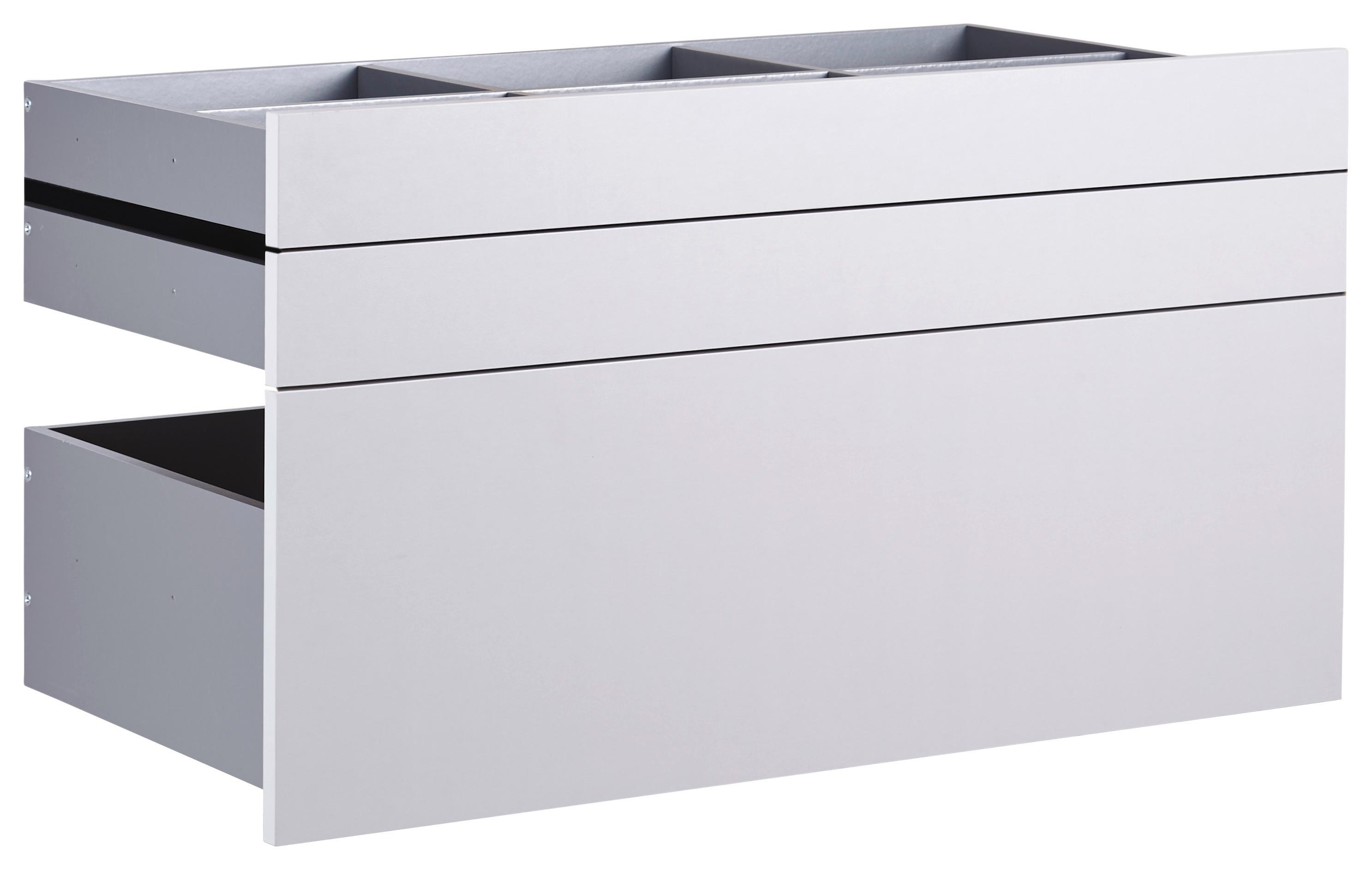 Schubladenset Unit in Hellgrau - Hellgrau, Modern, Holzwerkstoff (91/50,3/47cm) - Based