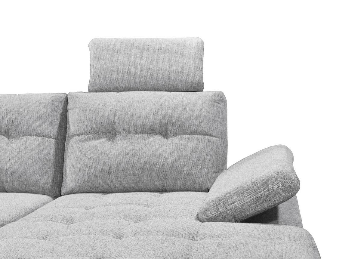 Wohnlandschaft Durban U ca. 218x324x170 cm Hellgrau - Hellgrau/Schwarz, KONVENTIONELL, Kunststoff/Textil (218/324/170cm) - MID.YOU