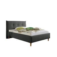 Polsterbett Nelo Anthrazit ca. 140x200 cm - Anthrazit/Naturfarben, MODERN, Holz/Textil (140/200cm) - Livetastic