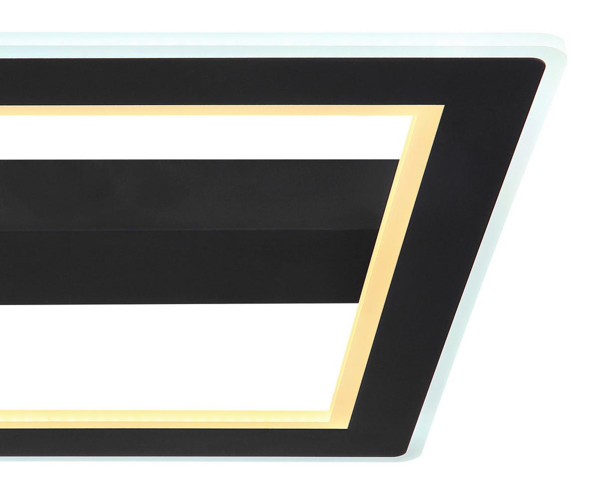 Stropna Led-svetilka Mattia, S Sijalko - črna/opal, Design, kovina/umetna masa (45/45/5cm) - Globo