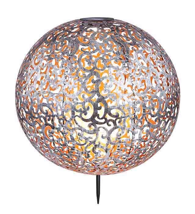 Solarna Svetilka Solar, S Sijalko - srebrne barve, Basics, kovina (40/50cm) - Globo