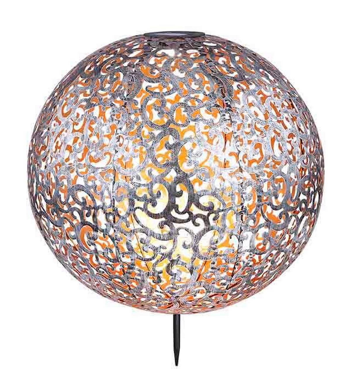Solarna Svetilka Solar, S Sijalko - srebrne barve, Basics, kovina (40/50cm) - Globo