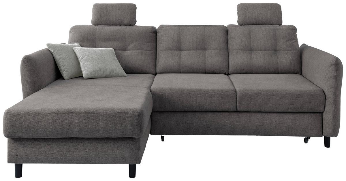 Wohnlandschaft Brizzini Graubraun Chenille - Graubraun/Hellgrau, MODERN, Holz/Textil (176/250-280cm) - Livetastic