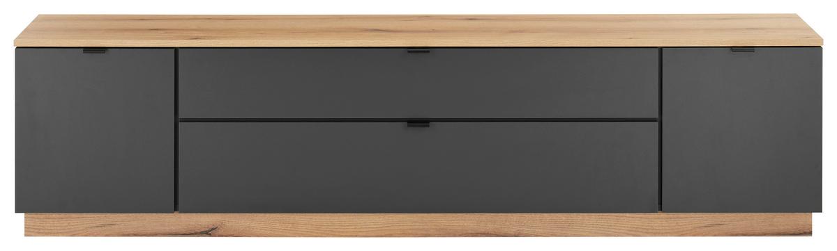 Tv-element Vince Ii, Antracit, Barva Hrasta - črna/barve hrasta, Trend, umetna masa/leseni material (185/47/38cm) - Livetastic