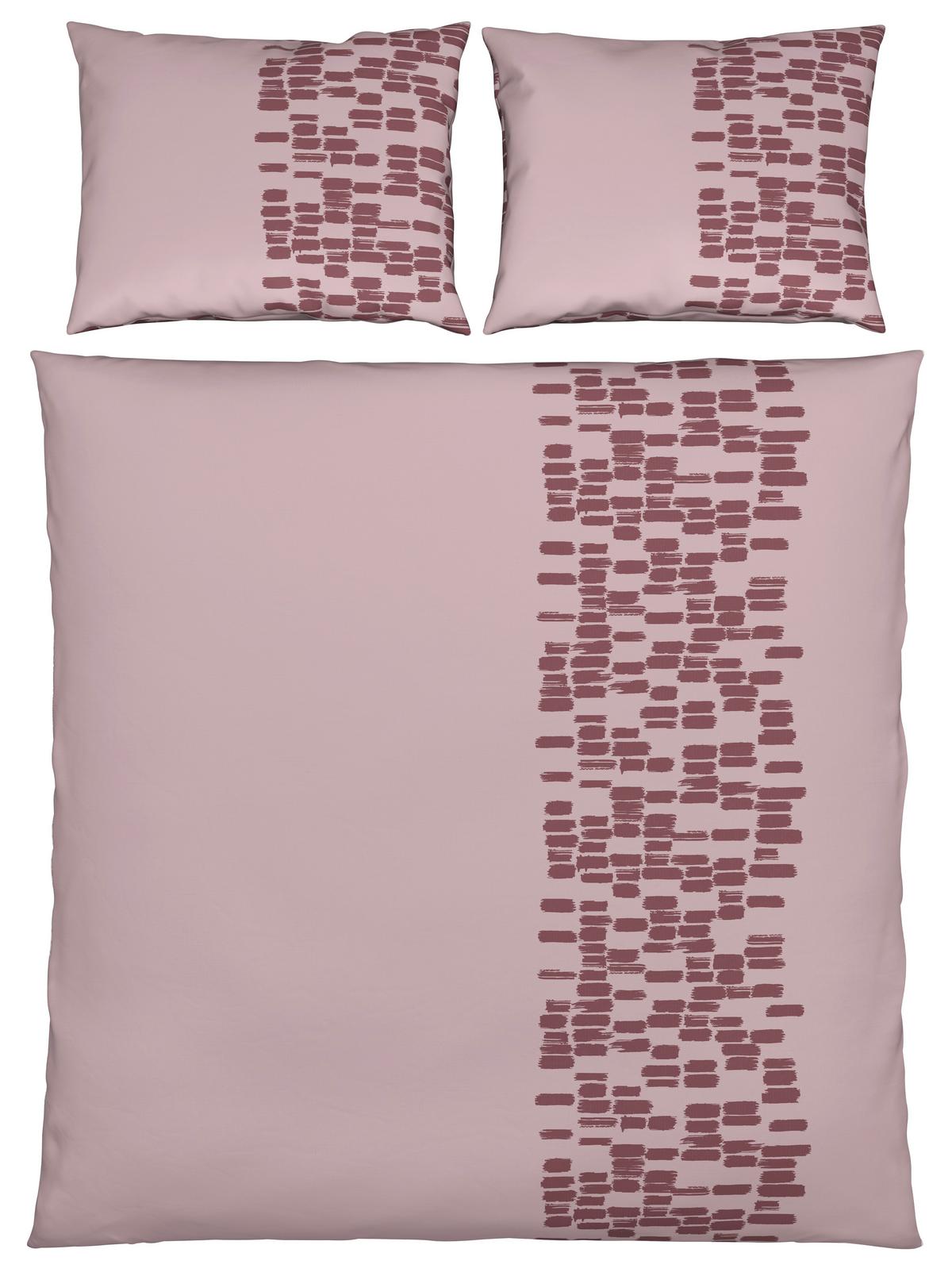 Posteljnina Brush Strokes - roza, tekstil (200/200cm) - Modern Living