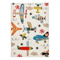 Kinderteppich Flugzeug in Bunt ca. 120x170cm - Multicolor, Textil (120/170cm) - Mömax