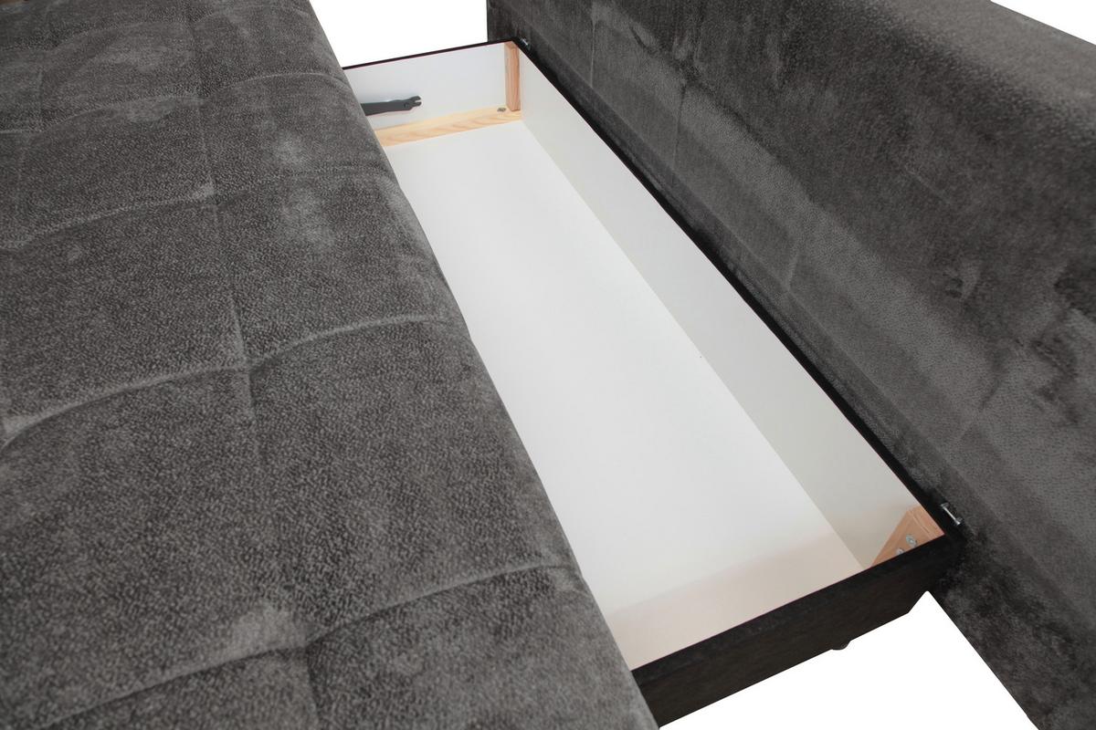Trosjed Perla - boje grafita/crna, Konvencionalno, tekstil/metal (203/94/96cm) - Modern Living