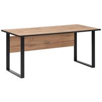 Schreibtisch Serie 2000 ca. 160x75 cm Eiche - Eichefarben/Schwarz, KONVENTIONELL, Holzwerkstoff/Metall (160/75/73,2cm) - MID.YOU