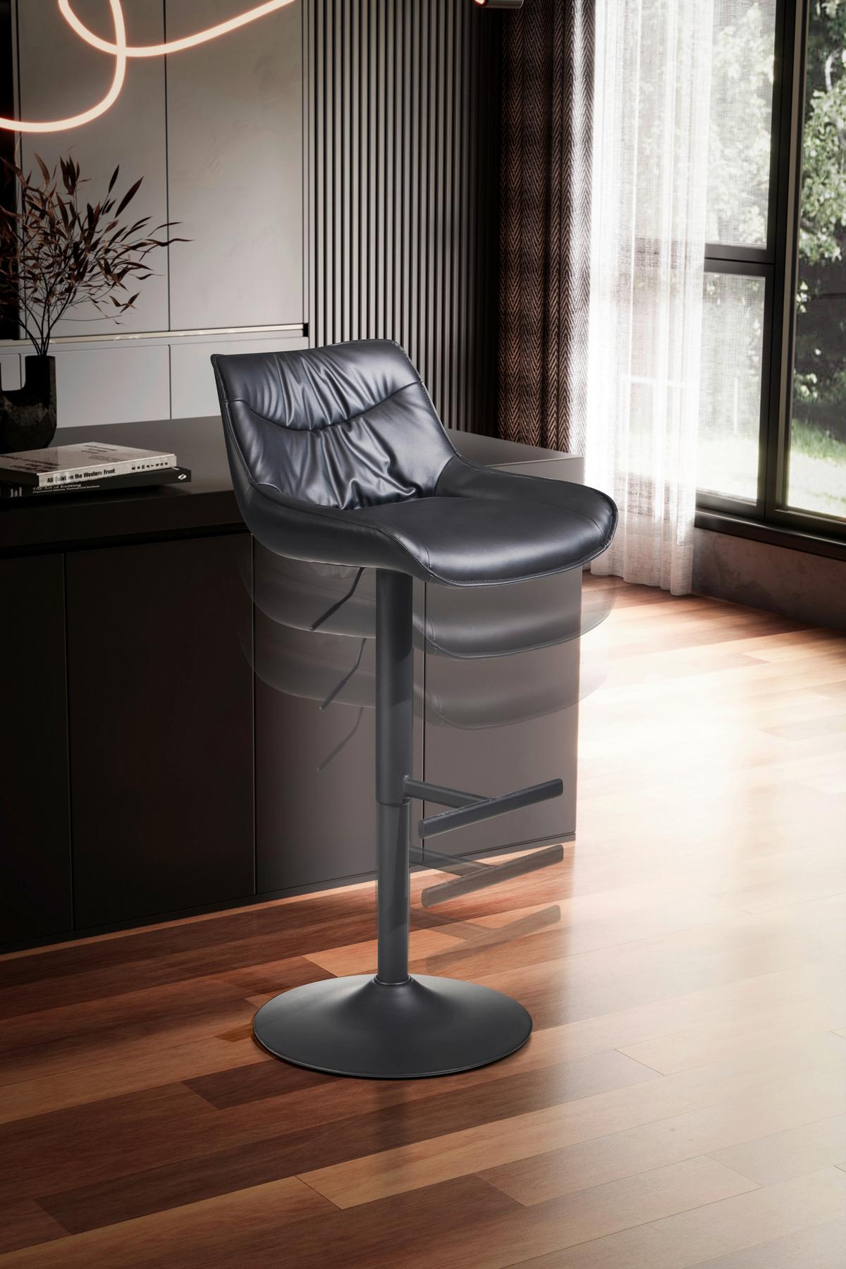 Barski Stol Wl7.005 - črna, Design, kovina/tekstil (45/106/55cm) - MID.YOU