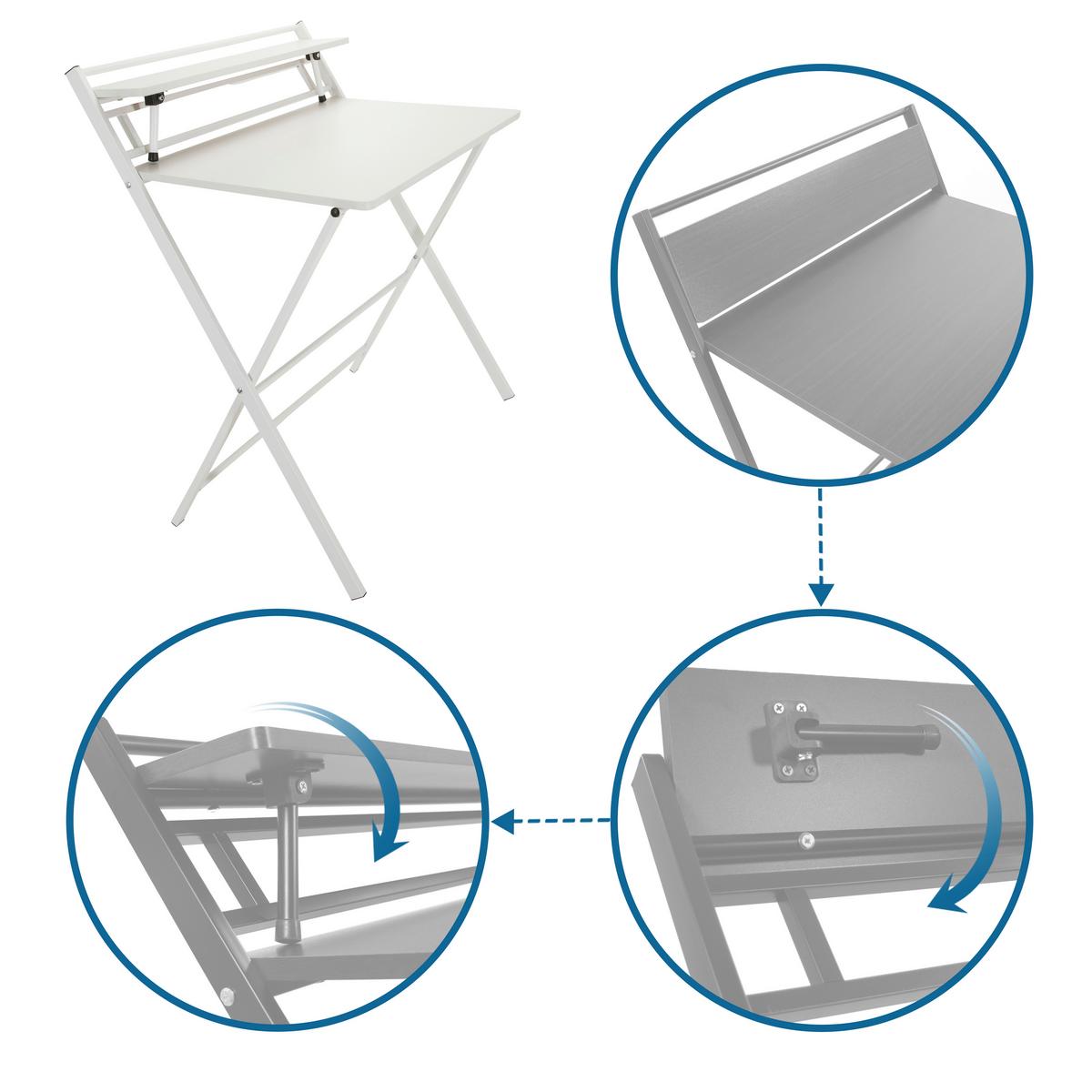 Pisalna Miza Easy Clap, Bela - bela, Basics, kovina/leseni material (84/60/92cm) - MID.YOU