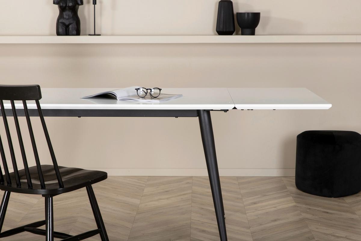 ESSTISCH JIMMY - Schwarz/Weiß, Design, Kunststoff/Metall (150/90/76cm) - Livetastic