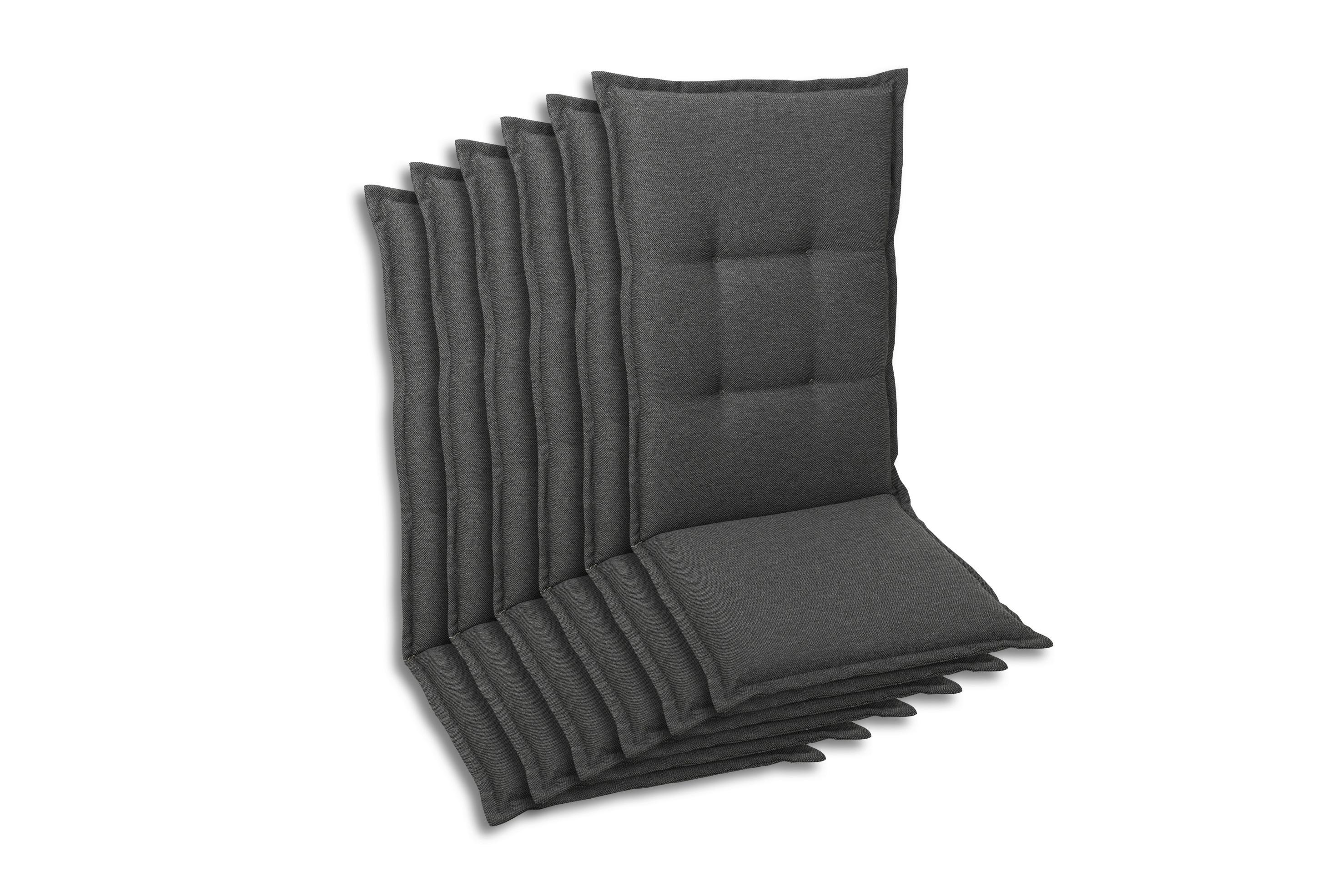Sesselauflagenset 6-Teilig Anthrazit - Anthrazit, Basics, Textil (50/7/108cm)