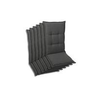 Sesselauflagenset 6-Teilig Anthrazit - Anthrazit, Basics, Textil (50/7/108cm)