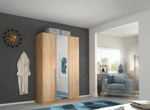 DULAP USI ROTATIVE ALABAMA - stejar Sonoma/argintiu, Modern, material pe bază de lemn (136/229/54cm) - Modern Living