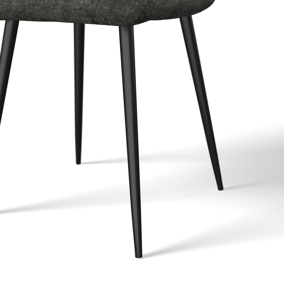 Stuhl Mino Grau Webstoff Gepolstert - Schwarz/Grau, MODERN, Holz/Textil (46/88/54cm) - Bessagi Home