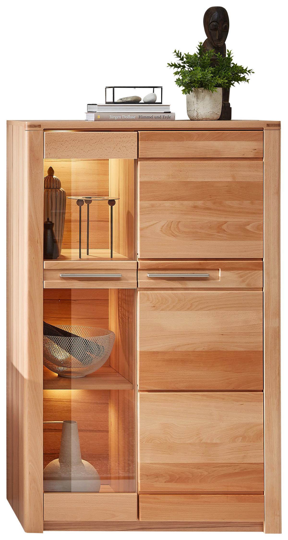 Highboard Arvid Kernbuche - Chromfarben/Kernbuche, KONVENTIONELL, Holz/Holzwerkstoff (85/137/40cm) - Mömax