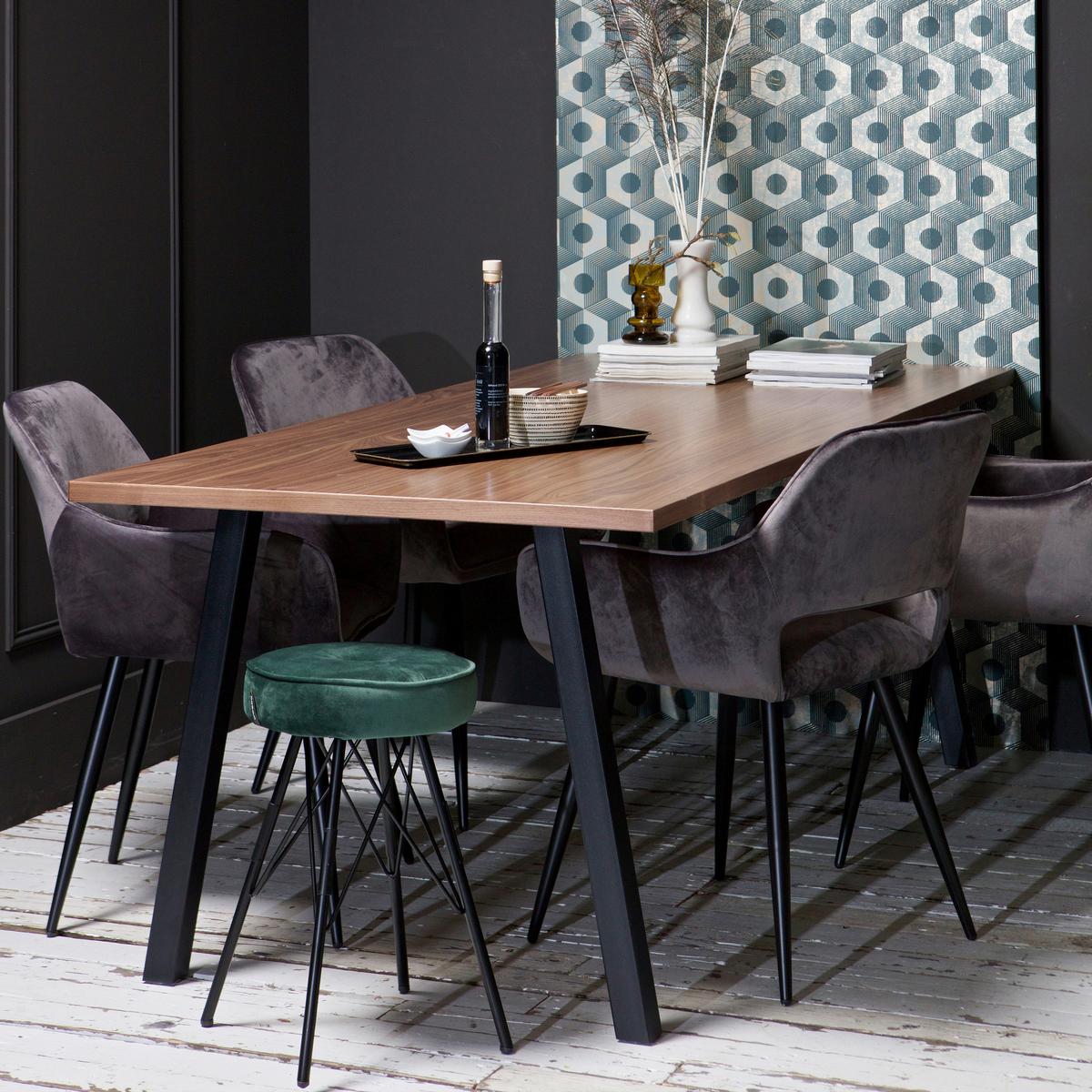 Armlehnstuhl-Set Jel Schwarz B: 60cm - Schwarz, MODERN, Textil/Metall (60/80/57cm) - Livetastic