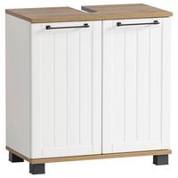Omarica Za Pod Umivalnik Jelda, Bela, Barva Hrasta - črna/barve hrasta, Moderno, kovina/umetna masa (59,8/62,4/32,6cm) - Stylife