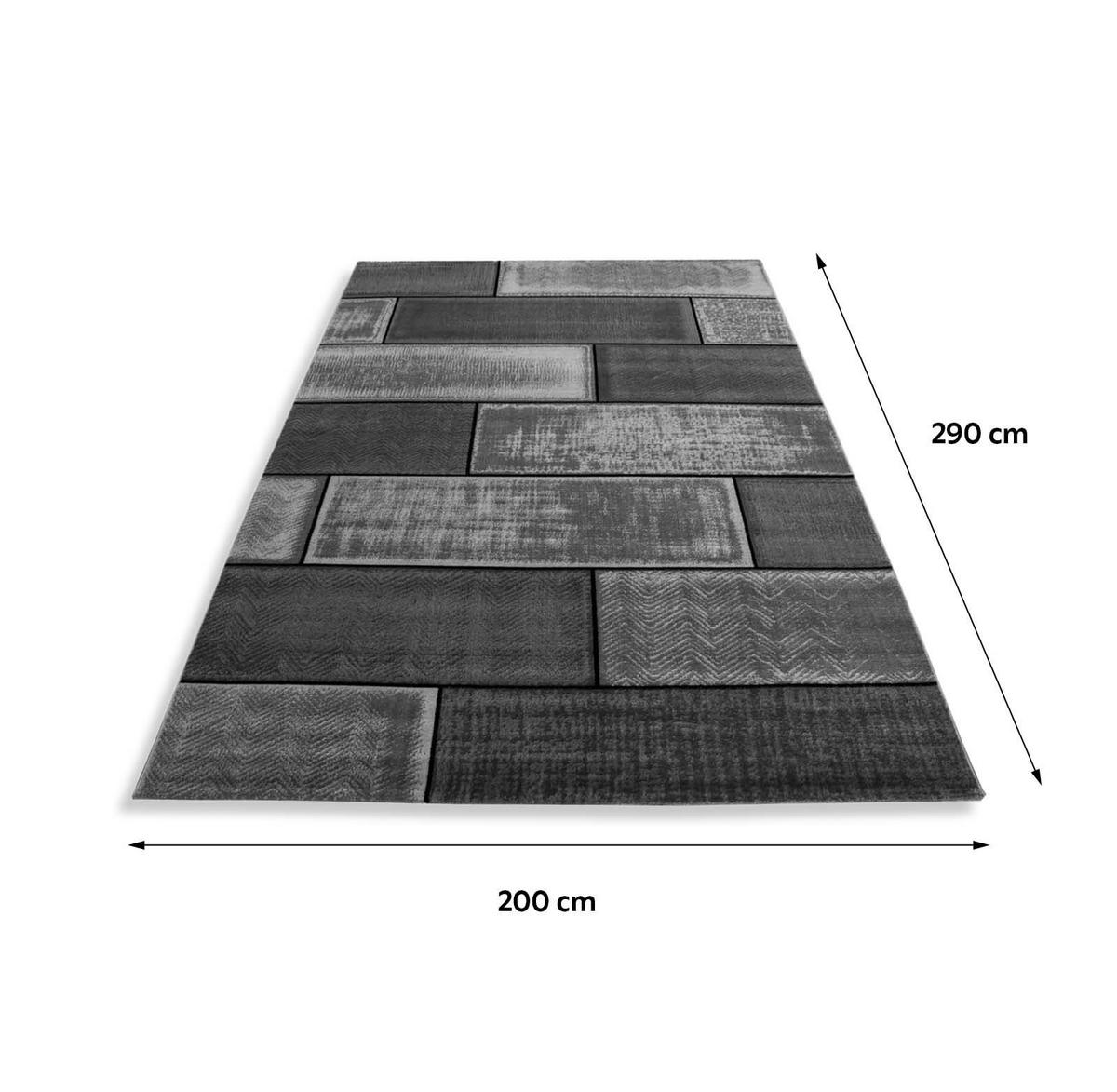 Tkana Preproga Plus Black, Črna, 200x290 Cm - črna, Konvencionalno, tekstil (200/290cm) - Novel