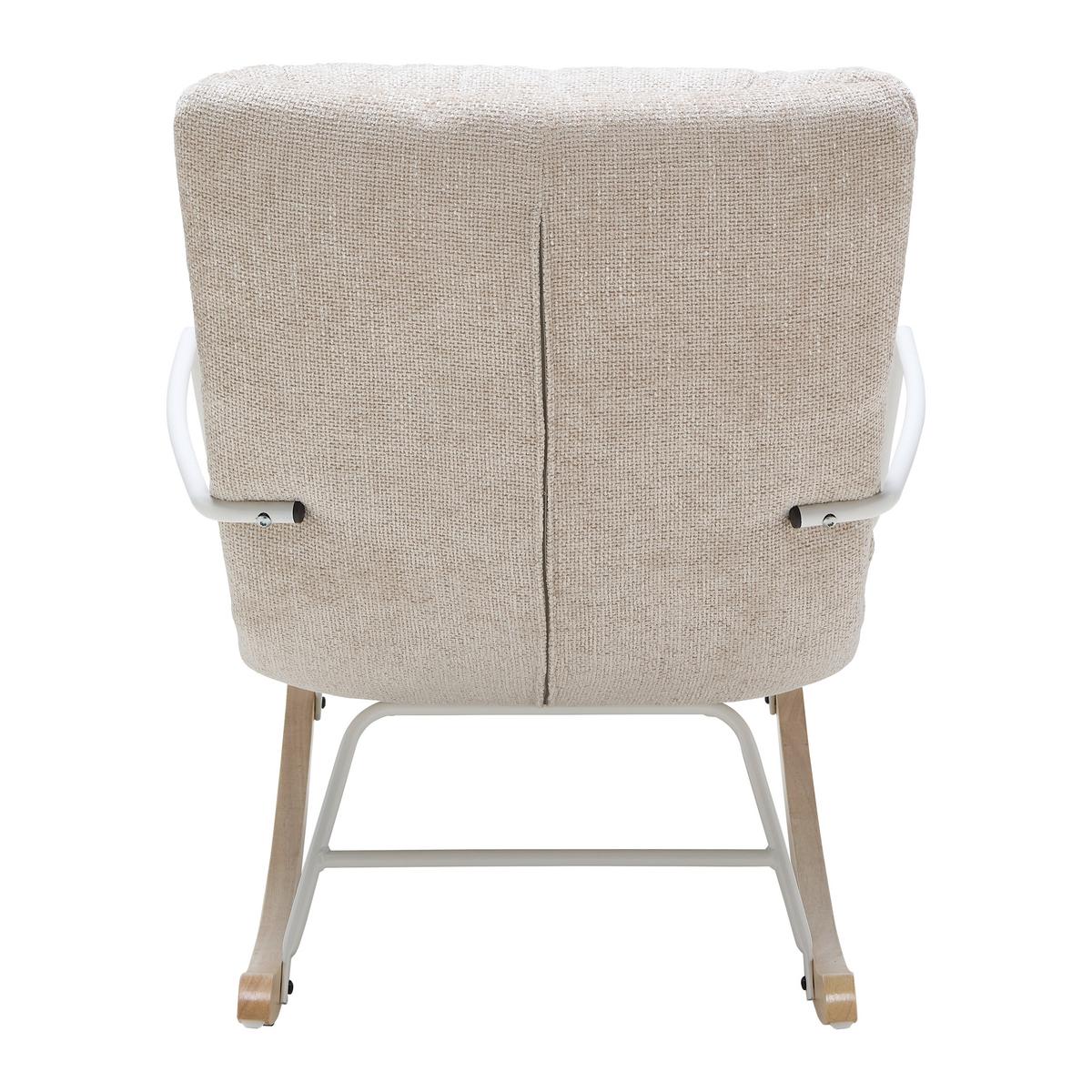 Schaukelstuhl Swingo Creme - Weiss/Creme, Modern, Holz/Textil (72/96/110cm) - Mömax