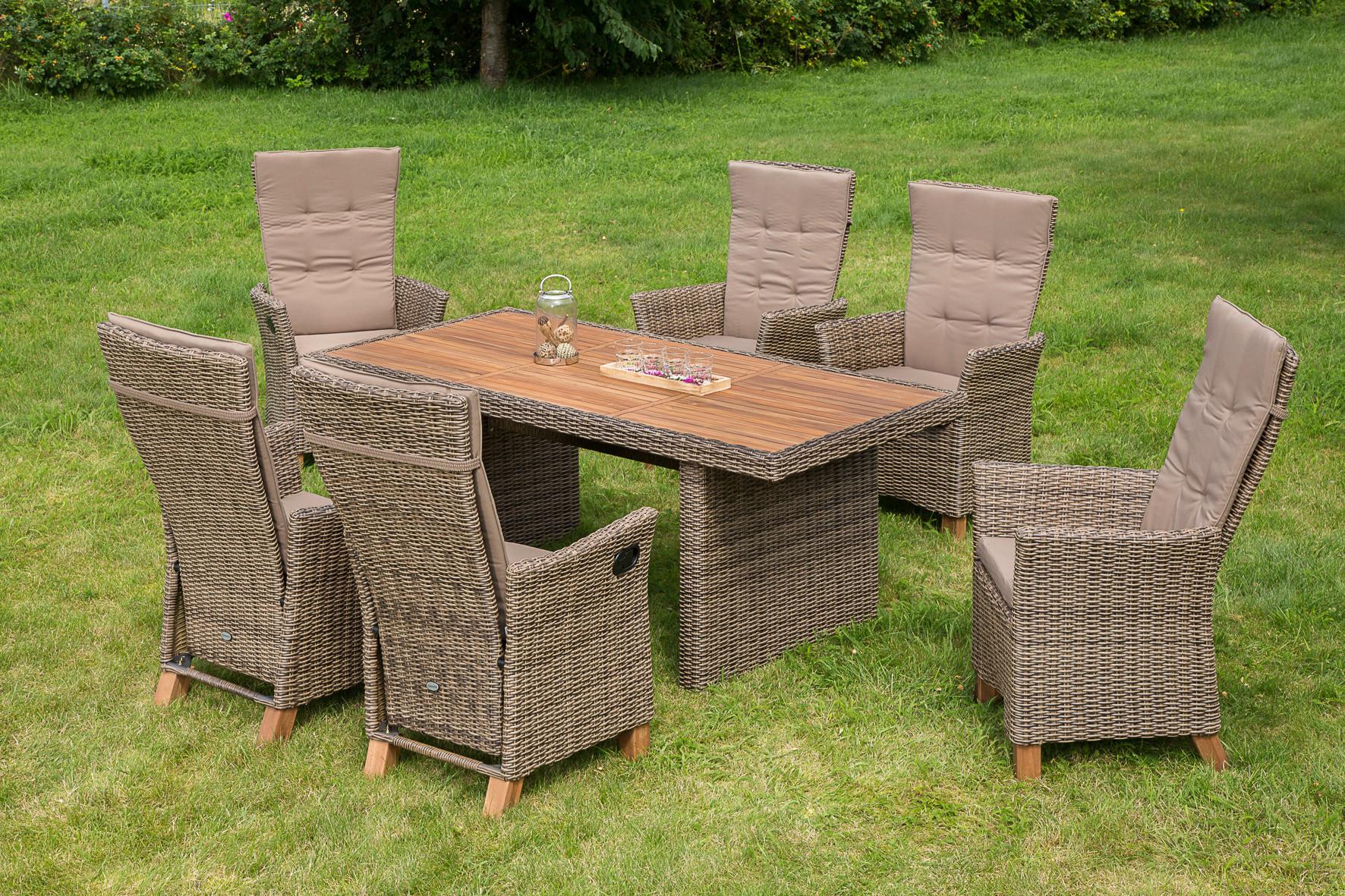 Gatensessel-Set Toskana 2er- Set ca. 59x110cm Alu/Kunstgef. - Naturfarben/Akaziefarben, KONVENTIONELL, Holz/Kunststoff (59/110/65,5cm) - Gardenson