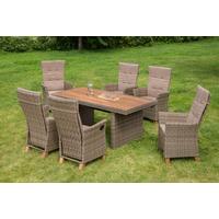 Gatensessel-Set Toskana 2er- Set ca. 59x110cm Alu/Kunstgef. - Naturfarben/Akaziefarben, KONVENTIONELL, Holz/Kunststoff (59/110/65,5cm) - Gardenson
