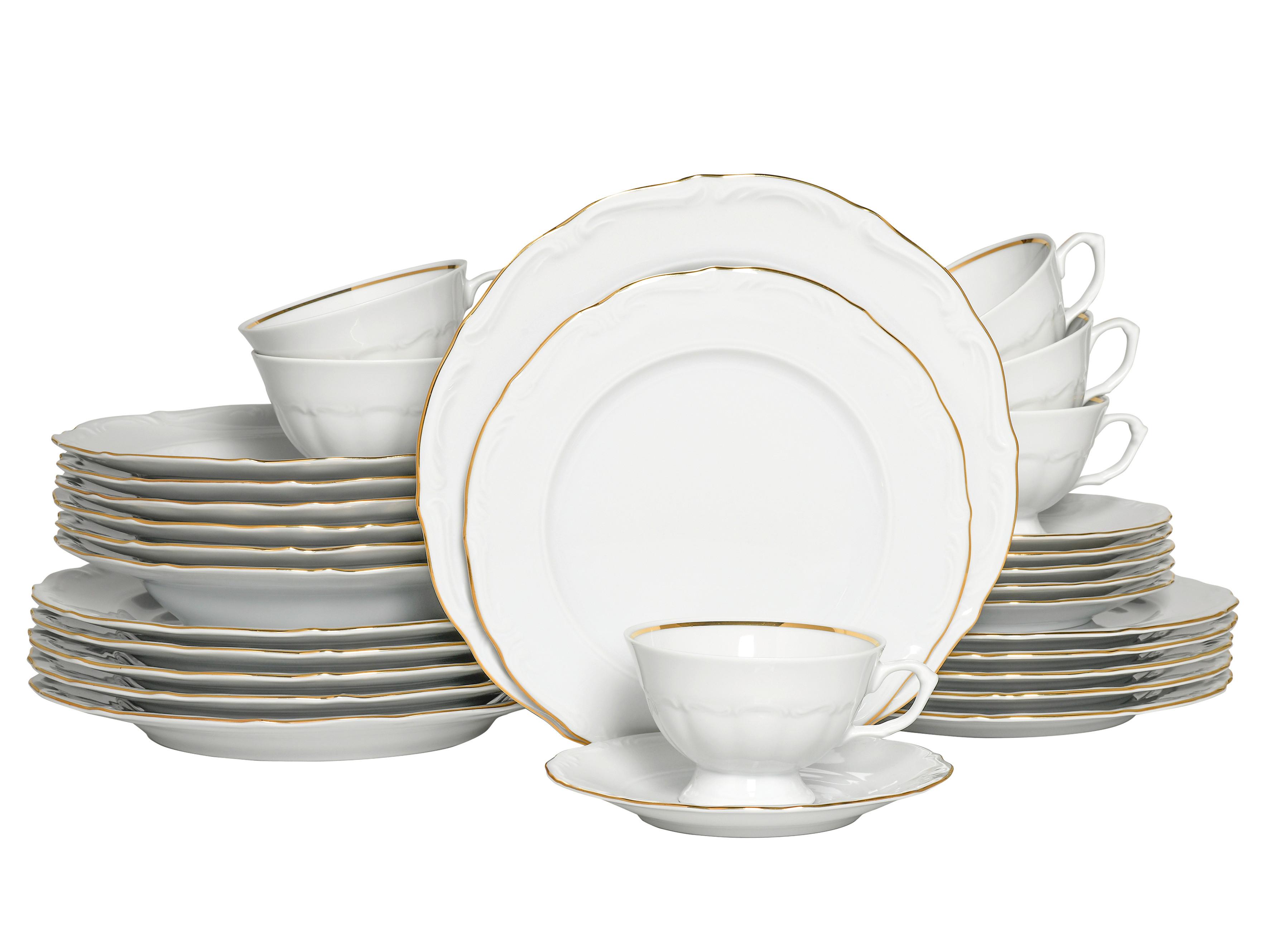 Kombinirani Servis Maria Theresia Gold, 30-Delni - zlate barve/bela, Basics, keramika - Creatable