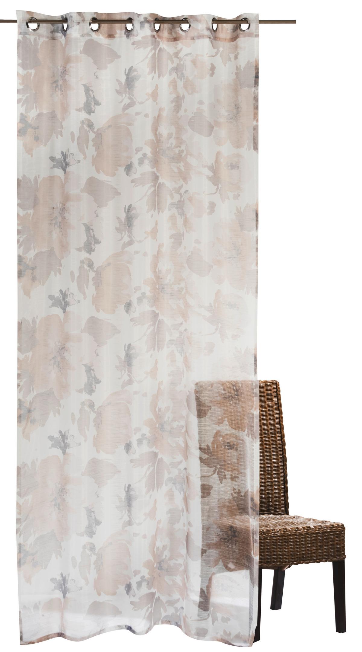 ZASŁONA NA PRZELOTKACH BOTANICA 09 2 SZTUKI - beżowy, Basics, tkanina (140/255cm)