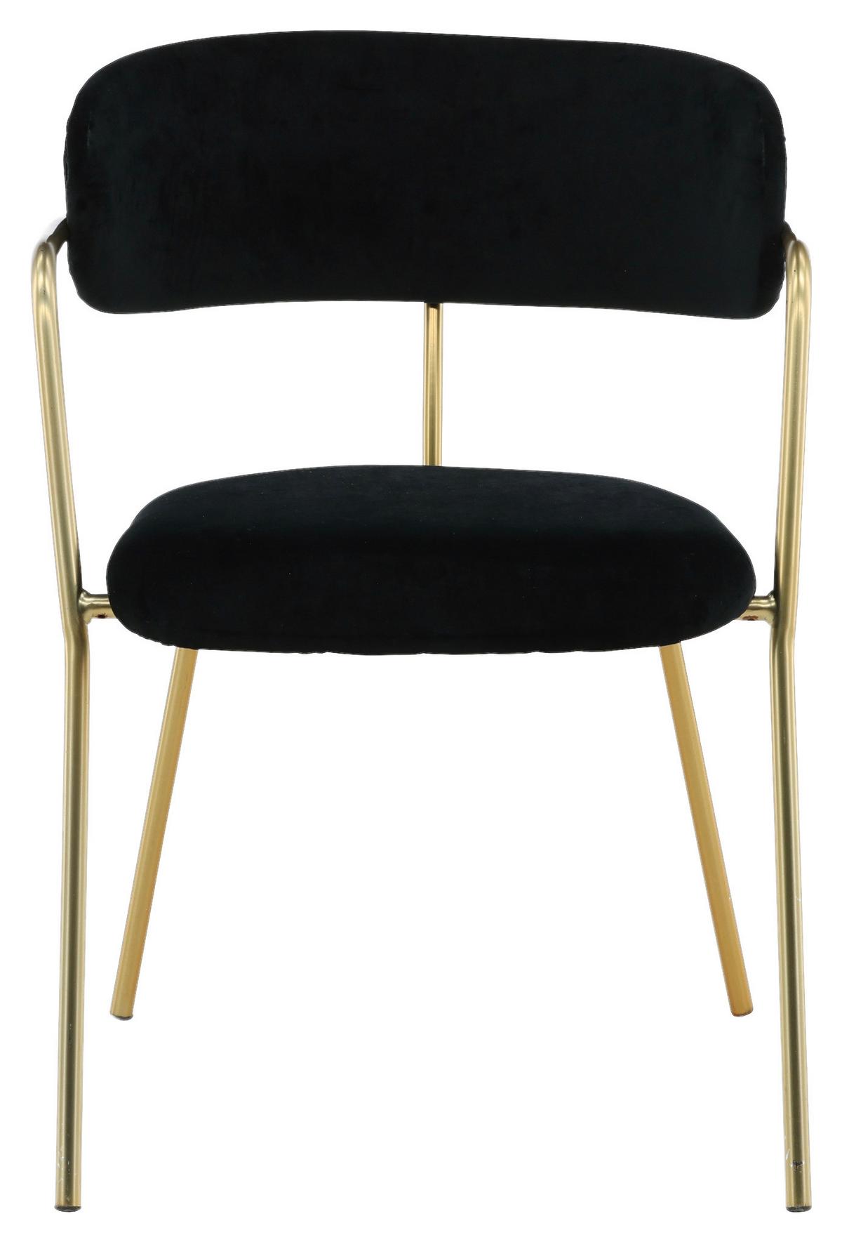 Stuhl-Set Arrow 2er-Set ca. 58x79 cm Samt Schwarz - Messingfarben/Schwarz, Design, Textil/Metall (58/79/61cm) - Livetastic