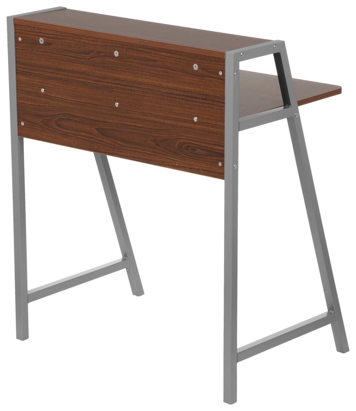 Pisalna Miza Dumont, Barva Oreha - srebrne barve/barva oreha, Moderno, kovina/leseni material (78/89/51cm) - MID.YOU