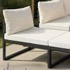 ENSEMBLE LOUNGE ADRIANO - couleur acacia/noir, MODERN, métal/textile - Bessagi Garden