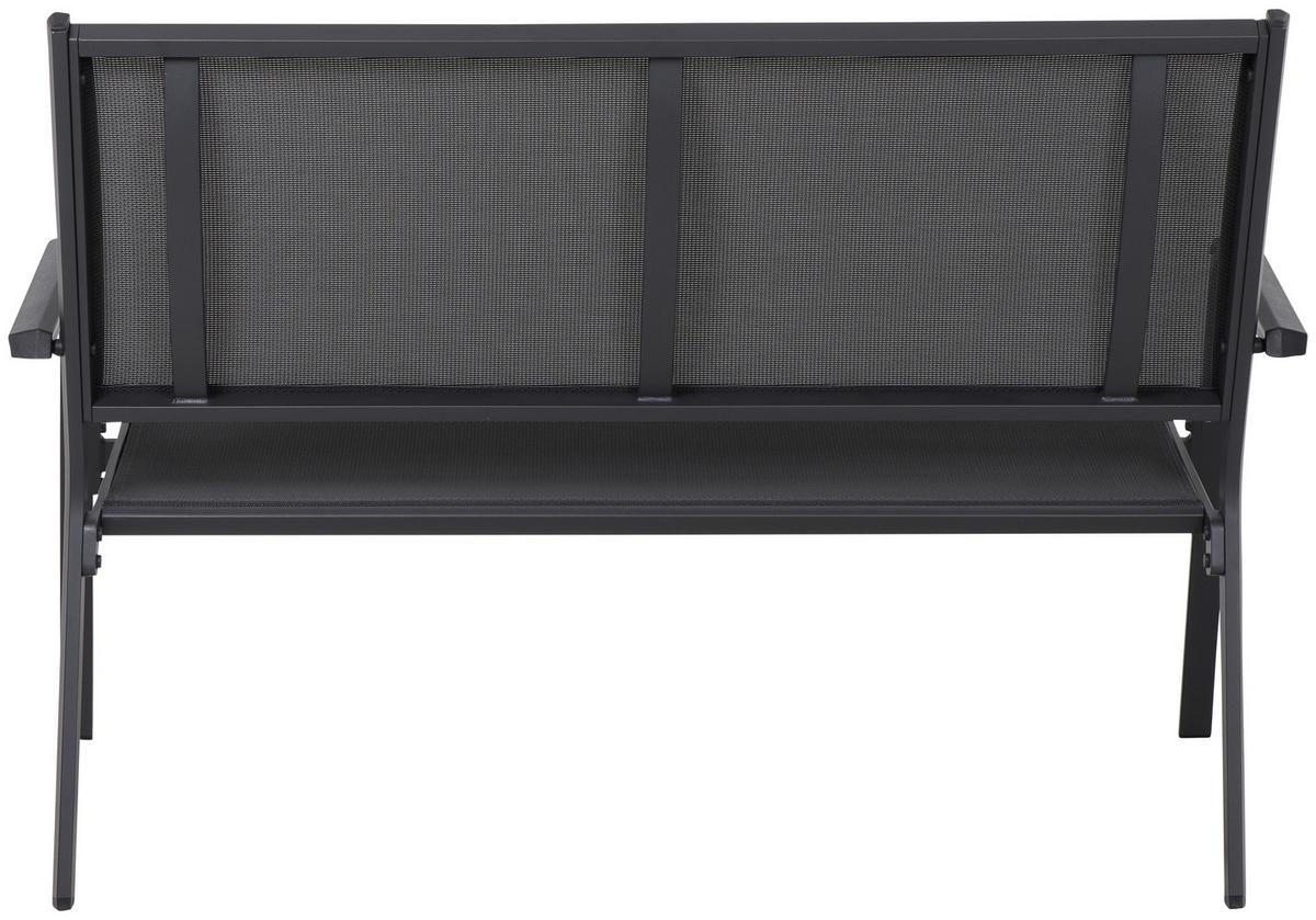 Gartenbank Metall/Textil 2-Sitzer Tesoro - Anthrazit/Schwarz, KONVENTIONELL, Kunststoff/Textil (139/97/67cm) - Siena Garden